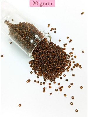 Just Cheap Store Dökme Cam Kum Boncuk (11/0) 2 mm - 20 Gram -  Çok Koyu Turuncu - BNC029