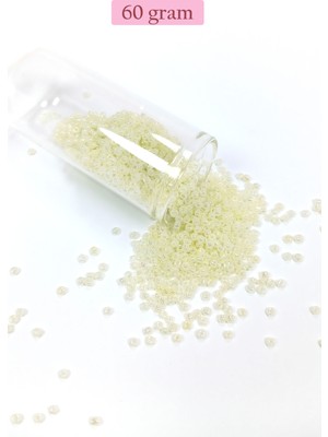 Dökme Cam Kum Boncuk (11/0) 2 mm - 60 Gram -  Krem - BNC047