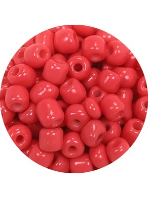 Just Cheap Store Dökme Cam Kum Boncuk Büyük Boy (6/0) 4 mm - 20 Gram - Açık Kırmızı - BNC089