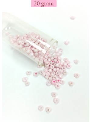 Just Cheap Store Dökme Cam Kum Boncuk Büyük Boy (6/0) 4 mm - 20 Gram - Toz Pembe - BNC077