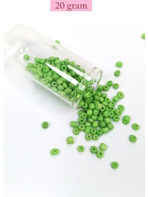 Just Cheap Store Dökme Cam Kum Boncuk Büyük Boy (6/0) 4 mm - 20 Gram - Yeşil - BNC072