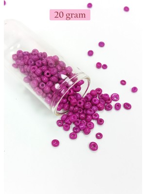 Just Cheap Store Dökme Cam Kum Boncuk Büyük Boy (6/0) 4 mm - 20 Gram - Eflatun - BNC102