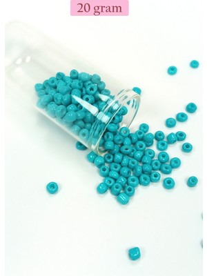 Just Cheap Store Dökme Cam Kum Boncuk Büyük Boy (6/0) 4 mm - 20 Gram - Camgöbeği Yeşili - BNC082