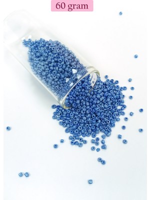 Just Cheap Store Dökme Cam Kum Boncuk (11/0) 2 mm - 60 Gram -  Mavi - BNC044