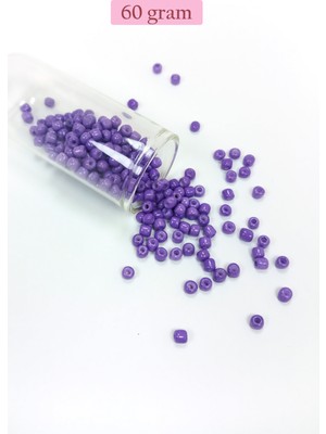Dökme Cam Kum Boncuk Büyük Boy (6/0) 4 mm - 60 Gram - Mor - BNC116