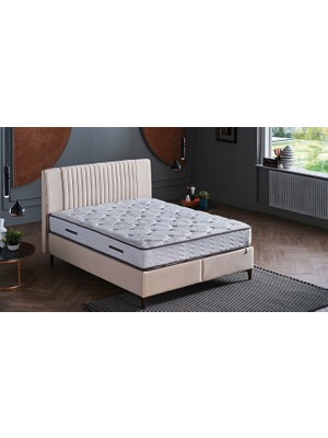 Bellona Baza Başlık Yatak Seti 90x190 10 Yıl Yatak Garantili Krem - Tek Kişilik