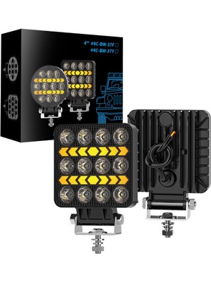 Dekohop Off Road Çalışma Lambası ve Sis Farı 4 Inç Selamlamalı Çakar Ikaz Gündüz LED Drl 2 Mod 12/24 V