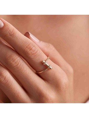 Bayar Gold 14 Ayar Altın Line Yüzük