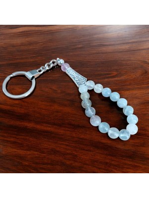 Mga Doğaltaş Kristal Kuvars Taşı - Ceyt Taşı - Tesbih Anahtarlık – Doğal Taş Anahtarlık – Tesbih Model Anahtarlık