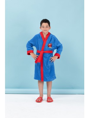 Özdilek Cars Mcqueen Nakışlı Disney  Kapüşonlu Çocuk Bornozu 5/6 Yaş