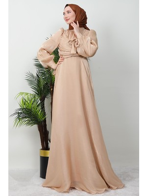 Giza Store Zambak Ipek Abiye Gold