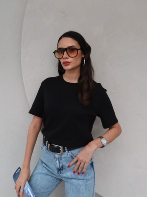 Esra Helvacı Bisiklet Yaka T-Shirt