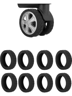 Gaman Silikon Aşınmaya Dayanıklı Ses Önleyici Bavul Tekerlek Kılıfı Tırtıklı Kalıp - 8 Adet
