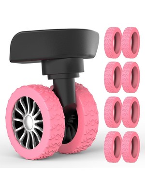 Silikon Aşınmaya Dayanıklı Ses Önleyici Bavul Tekerlek Kılıfı Tırtıklı Kalıp - 8 Adet