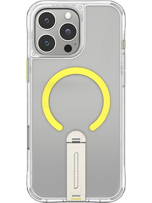 iPhone 16 Pro Kılıf Magsafe Şarj Özellikli 360 Derece Dönebilen Standlı Skinarma Helix Kapak Şeffaf