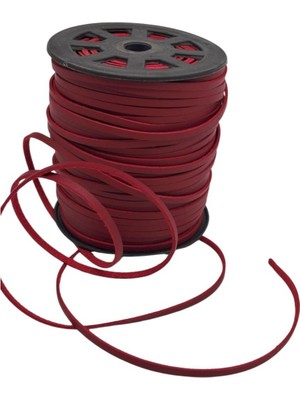 Angel Çanta Aksesuar 4 mm Bordo Renk Suni Deri Ip 5 Metre