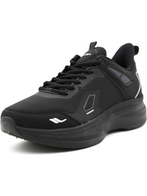 Lescon Zoom 3 Unisex Spor Ayakkabı Siyah Suni Deri-Tekstil Malzeme Düz Taban Bağcıklı