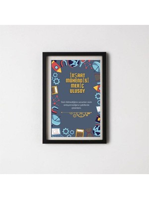 Mühendilerine Özel Yazılı Çerçeve 20 x 30