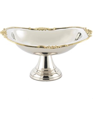 Mikasa Moor Gold Gümüş Ayaklı Gondol Tabak 22 x 16 x 12 cm