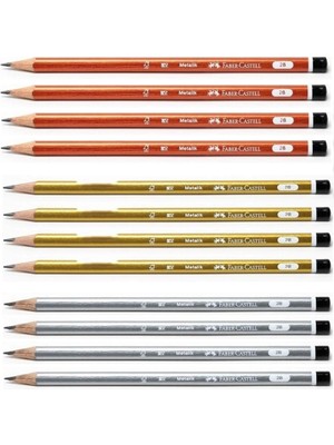 Faber-Castell Fabercastell Metalik Mercanlı  2b Kurşun KALEM12 Adet