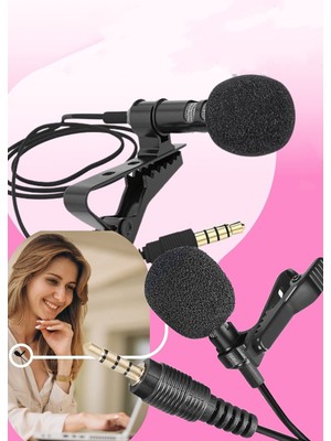 Bilgisayar Cep Telefonu Uyumlu 3.5mm Jack Yaka Mikrofonu 1.5mt