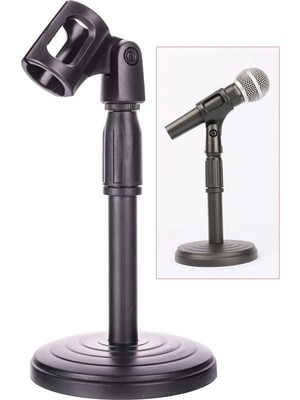 Portatif Mikrofon Tutucu Kaliteli Sarsılmaz Mikrofon Standı Siyah