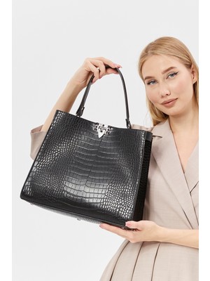 Morpelikan Kadın Kilit Kapamalı El Omuz Çantası