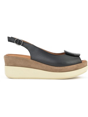 Ziya Kadın Deri Topuklu Sandalet 151992Z21010S Siyah