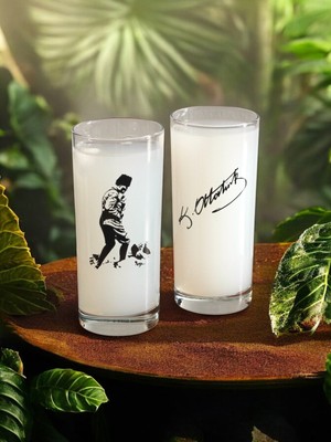 Tam Aklımdaki Rakı Bardağı 2'li Cam - Atatürk Kocatepe - İmzalı