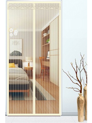 Mıknatıslı Mutfak Balkon Dış Kapı Sinekliği 90X210  cm Bej Renk
