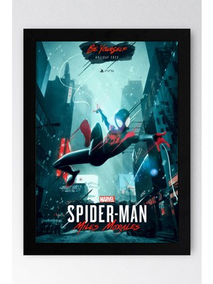Spider Man Miles Morales Çerçeveli Tablo - Örümcek Adam Fim Posteri Tablo