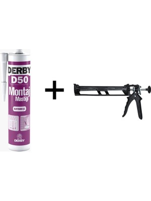 Derby Kayınmeşe Montaj Mastiği 450 gr - Plastik Tabancalı Set