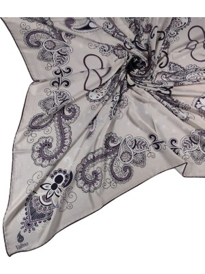 Mim Eşarp ve Şal Alize Krep Etnik Desen Büyük Boy Eşarp 140X140 cm