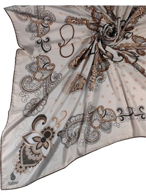 Mim Eşarp ve Şal Alize Krep Etnik Desen Büyük Boy Eşarp 140X140 cm