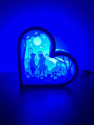 Home Dgrk 3D Sevgiliye Özel Aşk Gecesi Basım Özel Filament Işıklı Gölge Kutusu Özel Tasarım Gece Lambası