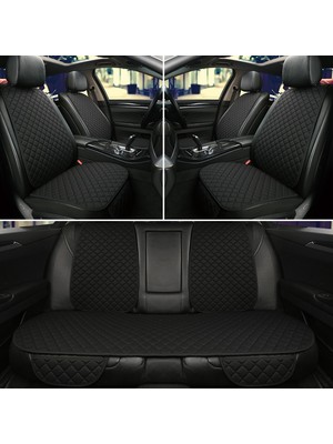 Deri Cepli Sırtlı Oto Koltuk Minder Seti - Koltuk Koruma Kılıfı (Tam Takım - 7 Parça)