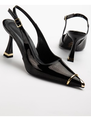 Suins Shoes Suins Jessa Model Kadın Topuklu Burnu Metal Detaylı Stiletto Ayakkabı