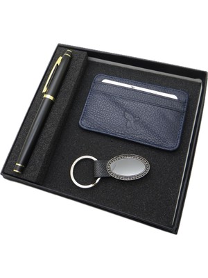Signator D388 Isme Özel Set - Deri Kartlık + Anahtarlık  + Kalem Seti | Isme Özel Hediyelik Set