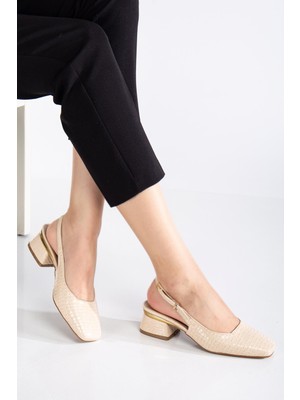 Suins Shoes Suins Christa Model Kadın Orta Topuklu Kroko Ayakkabı