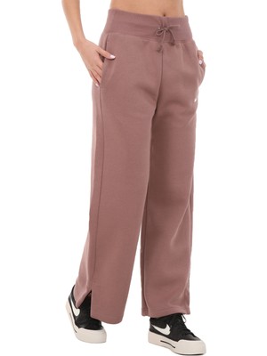 Nike Nsw Phoenix Fleece Hr Pant Wide Kadın Polarlı Yüksek Belli Kahverengi Eşofman Altı DQ5615-208