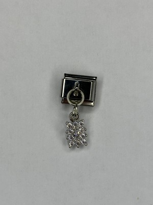 Stainless Steel Badelis Çelik Içe Içe Geçebilen Dikdörtgen Model Silver Renk Charm (Adet Fiyatı)