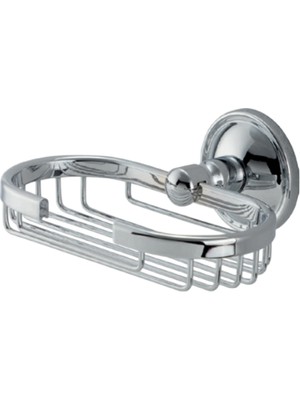 Çelik Banyo Paslanmaz Pirinç Sümbül Rozetli Sabunluk 7X14cm