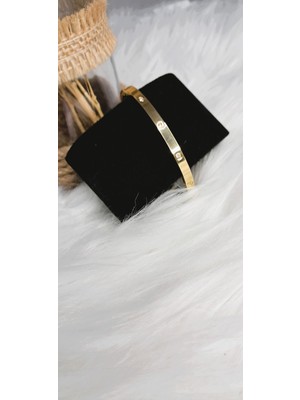 Stainless Steel Badelis Gold Çelik Standart Boy Bileklik