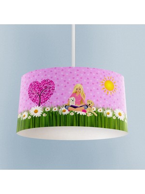 Nidage Bebek ve Çocuk Odası Barbie ve Kalp Desenli Avize