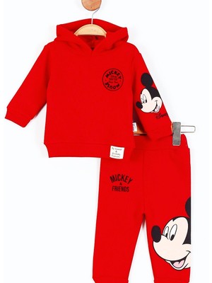 Murat Baby Mickey Mouse ve Arkadaşları Baskılı Kapüşonlu, Şardonlu Çocuk Takımı