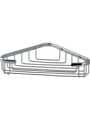 Çelik Banyo Paslanmaz Pirinç Efe Tekli 18X18cm Sabunluk Şampuanlık ve Köşe Süngerlik