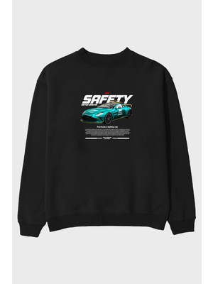 Ankhises Safety Car F1 Ön Baskılı Anime Oversize Sweatshirt Erkek Kadın Unisex