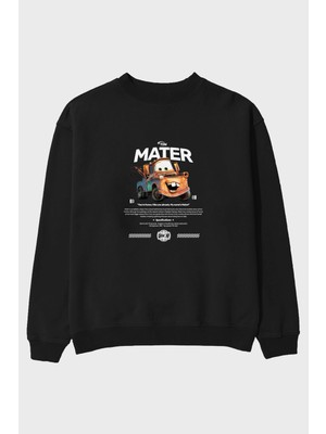Ankhises Tow Mater Ön Baskılı Anime Oversize Sweatshirt Erkek Kadın Unisex