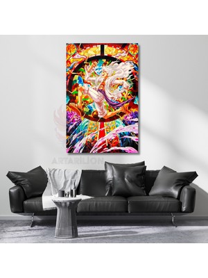 Artarilion Kanvas Anime Tablosu Luffy One Piece Temalı Dijital Baskı Kanvas Tablo Oyuncu Odası Tablosu