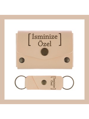 Miawiki Pudra Renk, Kişiye Özel Cüzdan ve Anahtarlık Grubu, Mükemmel Hatıra Hediyesi, Sevdiğine Özgü